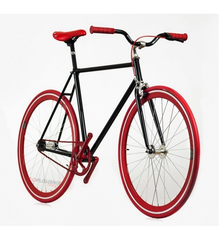 Bicicleta Fixie Negro Rojo 1 Freno